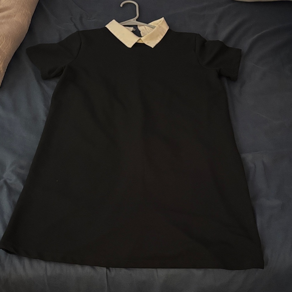 Zara Black Dress with White Collar